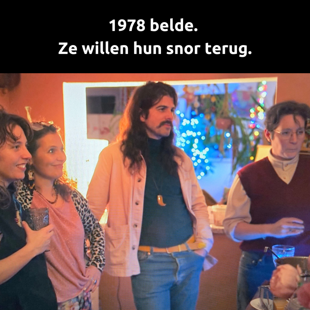 Schoonzoon van Bianca met seventies snor.