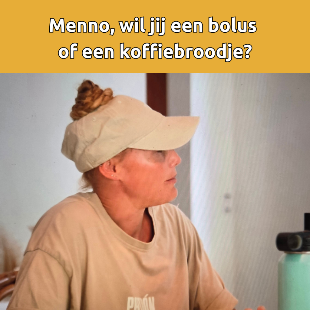 Eline heeft een drol op haar hoofd