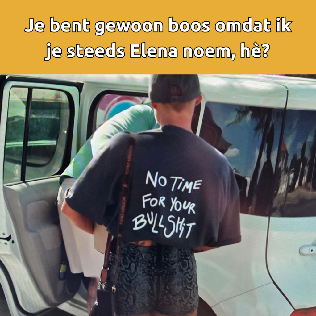 Elena wil mijn columns niet lezen