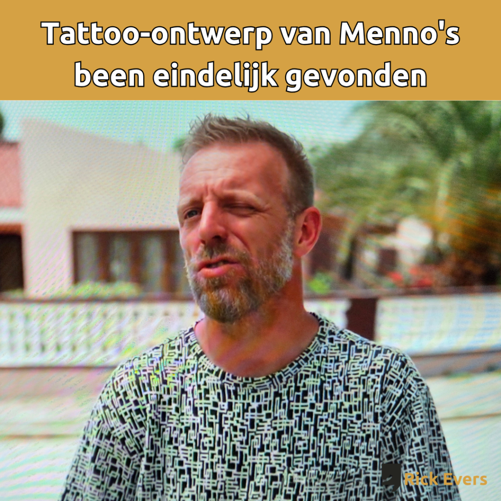 menno's shirt was de basis voor zijn beentattoo
